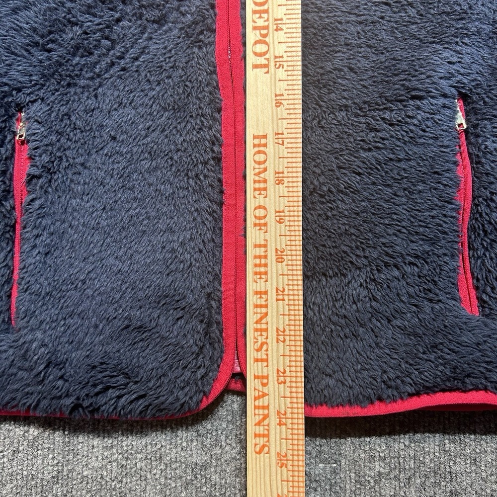 Tommy Hilfiger Sherpa Fleece Vest Women's Small Navy Red Full Zip Logo Pockets - Picture 6 of 14